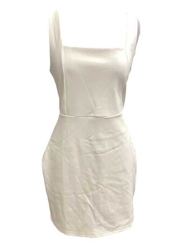 White Dress Casual Midi Pink Lily, Size Xl Trendy Flared Sleeve Midi Dress