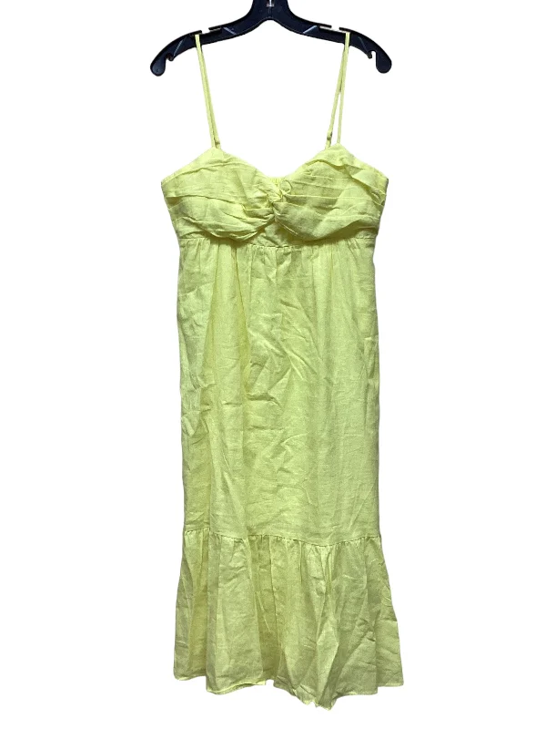 Yellow Dress Casual Midi Banana Republic, Size 10 Comfortable Deep V Midi Dress