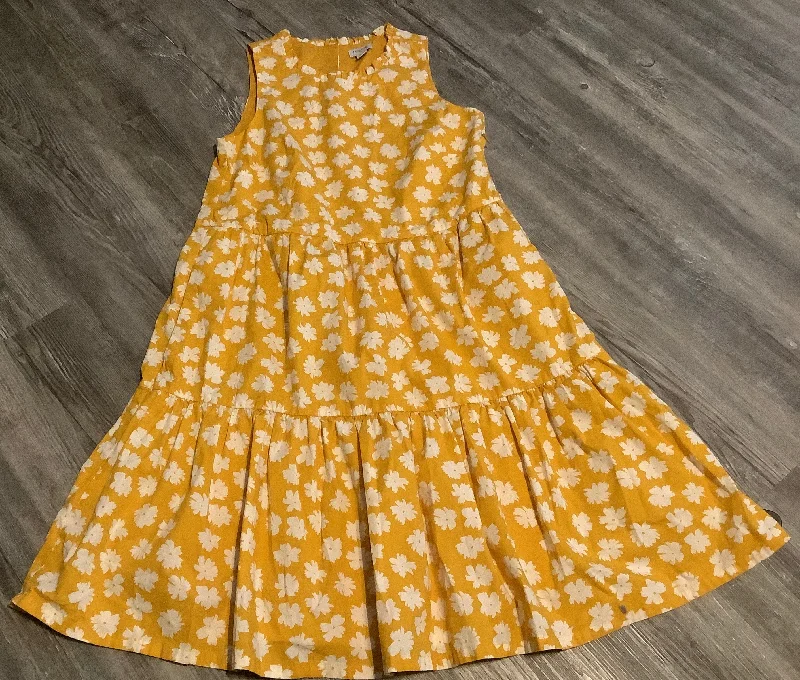 Yellow Dress Casual Midi J. Crew, Size Xxs Stylish Satin Midi Dress