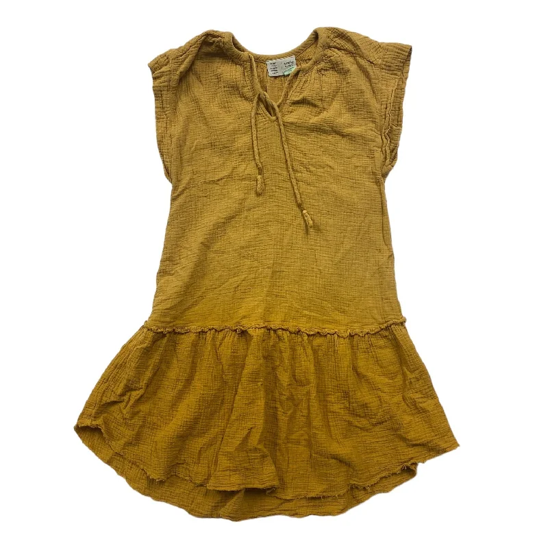 Yellow Dress Casual Midi Saturday/sunday, Size Xs Elegant Pleated Detail Midi Dress