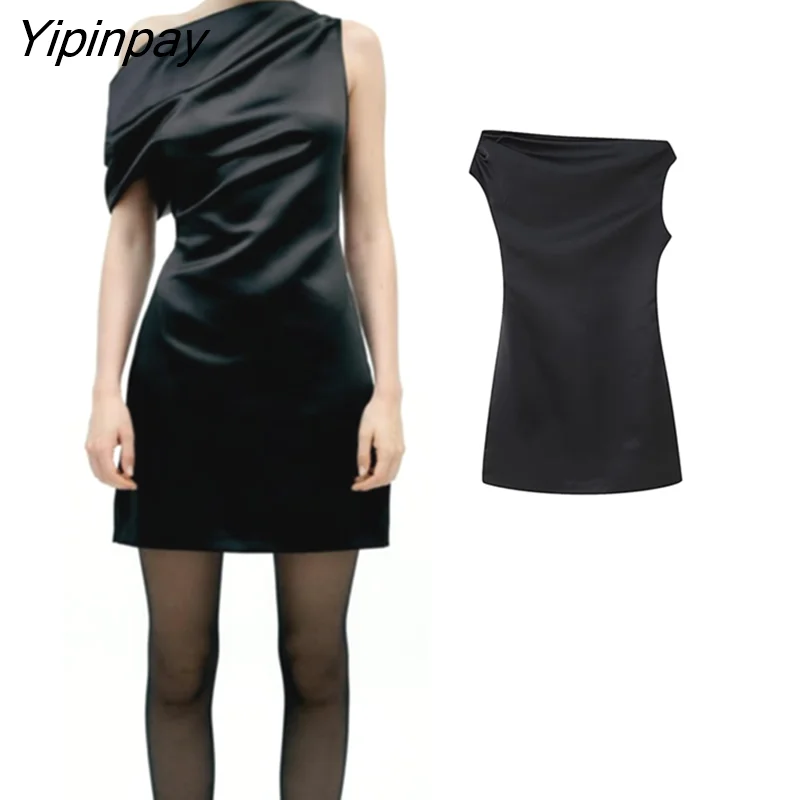 Yipinpay Women Sexy Asymmetrical Dresses 2023 Summer Solid Party Mini Dress Diagonal Collar Vestidos Folds One-Shoulder Dress Chic Tropical Mini Dress Yipinpay Women Sexy Asymmetrical Dresses 2023 Summer Solid Party Mini Dress Diagonal Collar Vestidos Folds One-Shoulder Dress Chic Tropical Mini Dress