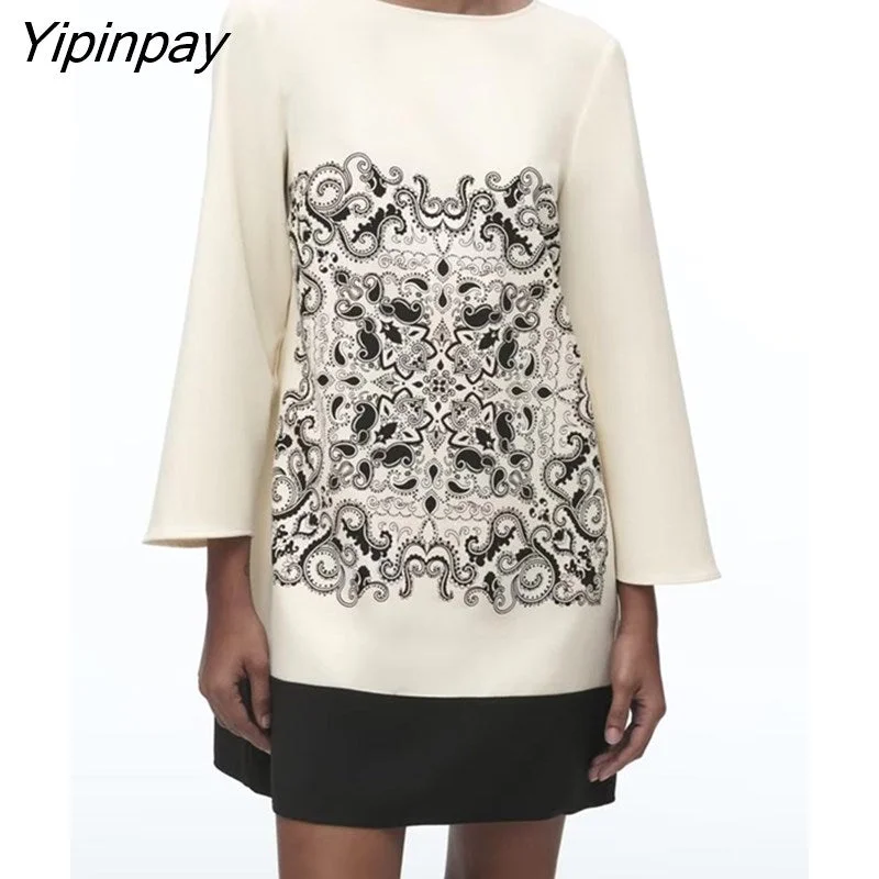 Yipinpay Spring Summer Women Printed Mini Dresses 2023 Elegant O-neck Party Thin Dress Causal Long Sleeve Straigh Vestidos Fashionable Denim Mini Dress Yipinpay Spring Summer Women Printed Mini Dresses 2023 Elegant O-neck Party Thin Dress Causal Long Sleeve Straigh Vestidos Fashionable Denim Mini Dress