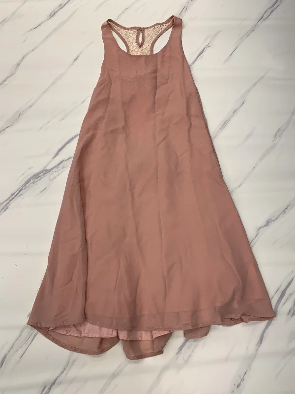 Pink Dress Casual Midi Cmb, Size L Comfortable Deep V Midi Dress