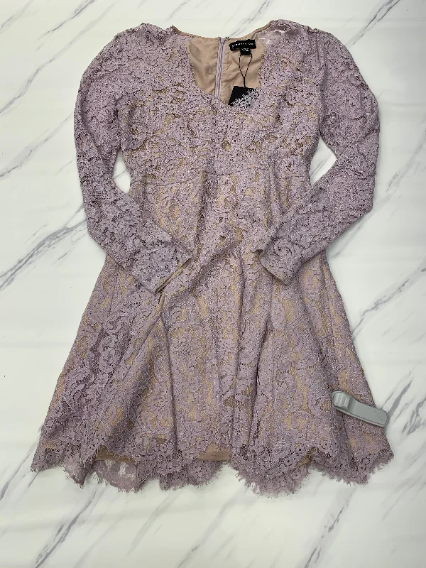 Purple Dress Party Midi Cmb, Size L Trendy Ruched Side Midi Dress